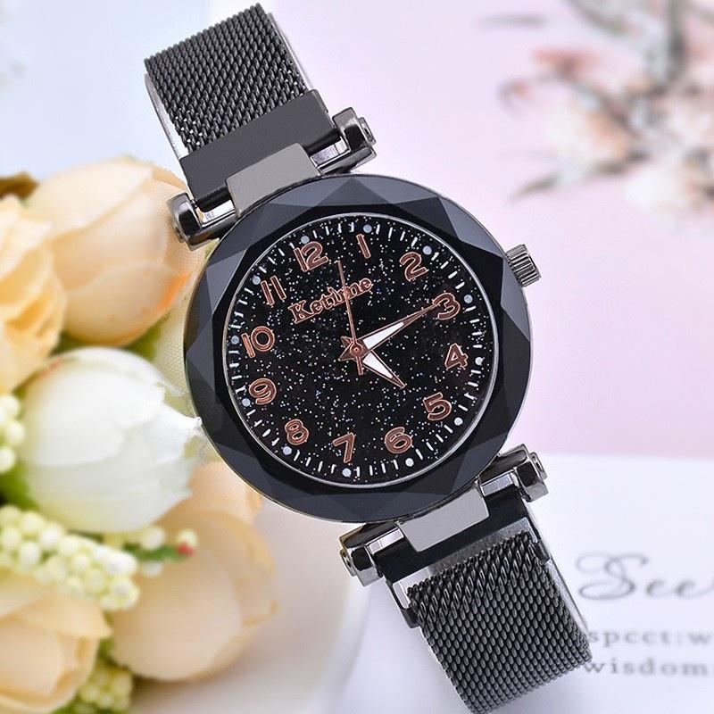 Женские кварцевые часы из нержавеющей стали, модный ультратонкий магнитный браслет