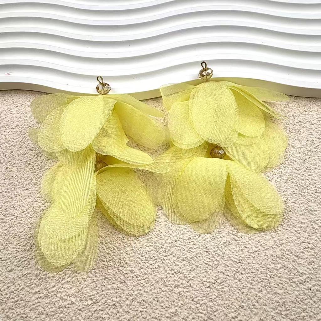 Корейские универсальные кисточки, ткань, сетка, цветы, заколки для волос и серьги с бусинами, материалы для DIY