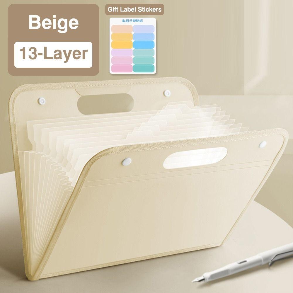 13 Pockets Organ Bag Waterproof Document Bag Creative Envelope Folder  School Office