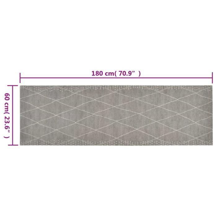 VidaXL Tapis de cuisine lavable impression losange 60x180 cm velours 136565