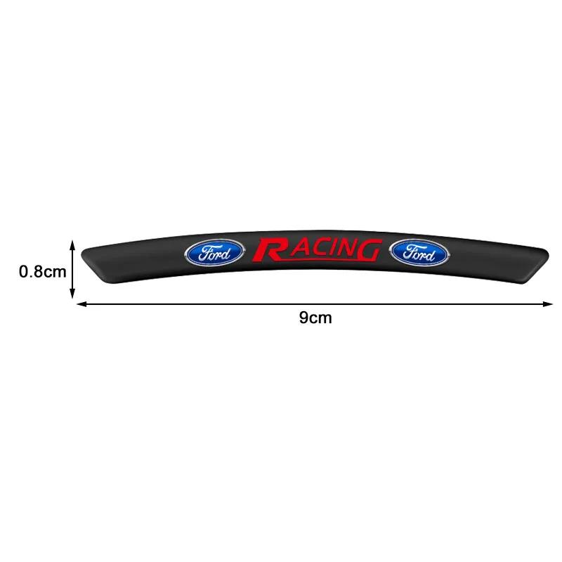 4Pcs Car Styling Aluminum Wheel Rims Racing Stickers Auto Accessories for Ford Mustang Shelby Edge Kuga Transit Fiesta Mondeo xo10