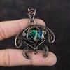 Кулон из американского дихроичного стекла, кулон, обернутый медной проволокой, ювелирные изделия из настоящего драгоценного камня, подвеска в виде черепахи, медная проволока ручной работы, ювелирное изделие, подарок для него