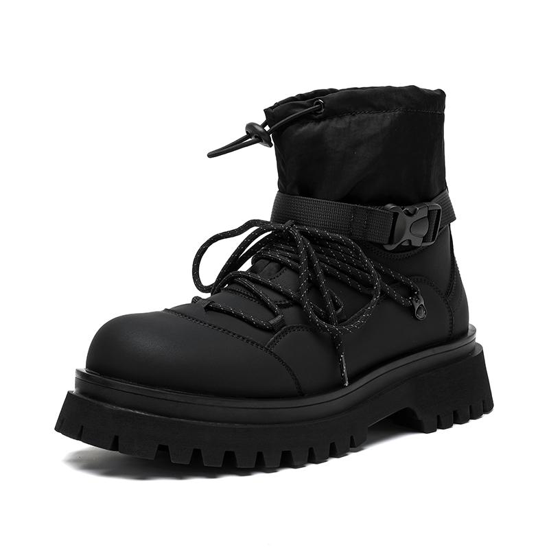 Fashion Thick soled men's boots Trendy designer style Daily Office Outdoor Leisure Party Street walking fashion Youth Adult Black Shoes