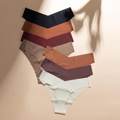 Женские бесшовные трусы Ice Silk с низкой талией: Дышащая, быстросохнущая, из чистого хлопка в области промежности — идеально подходит для йоги и спорта.