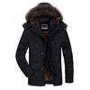 Winter Clothing Medium and Long Cotton-padded Clothes Men's Velvet Thickened Large Size Middle-aged and Elderly Warm Cotton Clothes Hooded Jacket