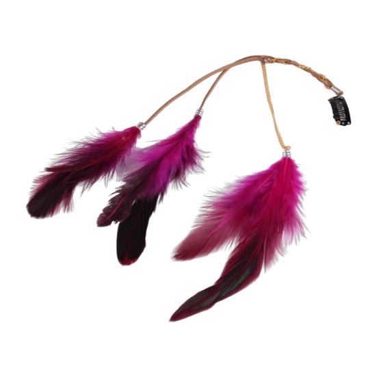 Заколка для волос в виде пера, цветная кожаная длинная заколка для волос с кисточками, легко сочетающийся головной убор, аксессуары для волос для тематических вечеринок