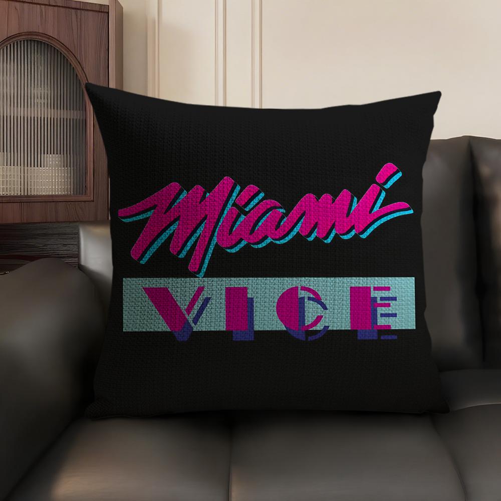 M-Miami Vice Кино Крутая Наволочка Натуральный Лен Органическая Ткань Двусторонняя Печать Диван Домашний Декор Подарок Наволочка
