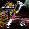 High Power Rechargeable LED Flashlight Lighting 20H Torch Light  Super Powerful Multifunctional Flashlight with Siren Sound