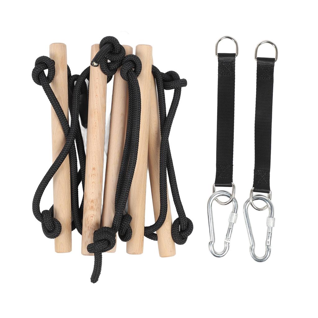 Kids Rope Ladder 5 Steps Kids Wooden Swing Rope Ladder Hanging Ladder for Kids Climbing Game