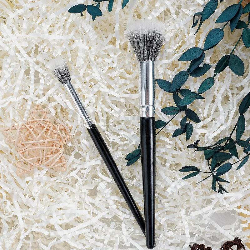 1pcs Blush Brush Stippling Makeup Brush Cosmetic Powder Natural Blooming Blusher Highlighter Contour Brushes