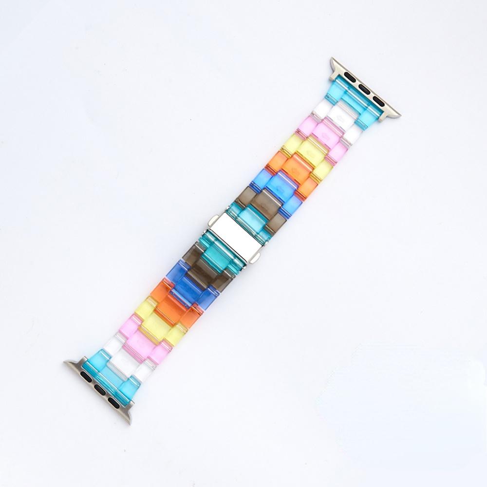 Resin Rainbow Transparent For Apple Watch Band 44mm 45mm 38 40mm 42 41mm 49mm 44 45 Strap Bracele iWatch Series 8 7 6 SE 5 4 3 2 Band
