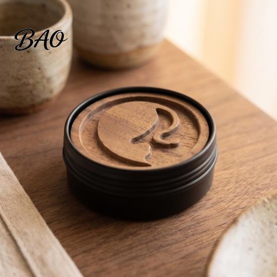 Minimalist Wood Aroma Diffuser Wooden Essential Oil Diffuser, Car with Box, Engraved Flower Cat Paw Beech Air Purifier Patterns, Round Fragrance