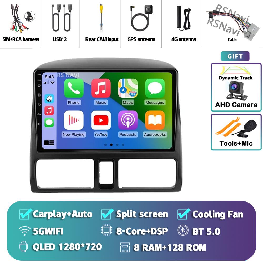 Android 14 Carplay 2DIN Car Radio Multimedia Video Player For Honda CR-V 2002 - 2005 Navigation GPS Stereo DSP 360 Camera DVD BT