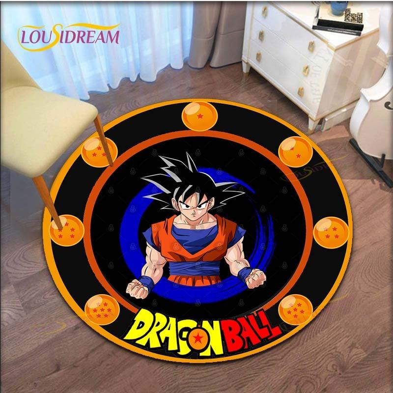 Ковер с Гоку Мультяшный Dragon Ball Нескользящий Коврик для Пола Ковер Круглый Коврик для Игр в Игровую Комнату Детскую Ковры для Спальни