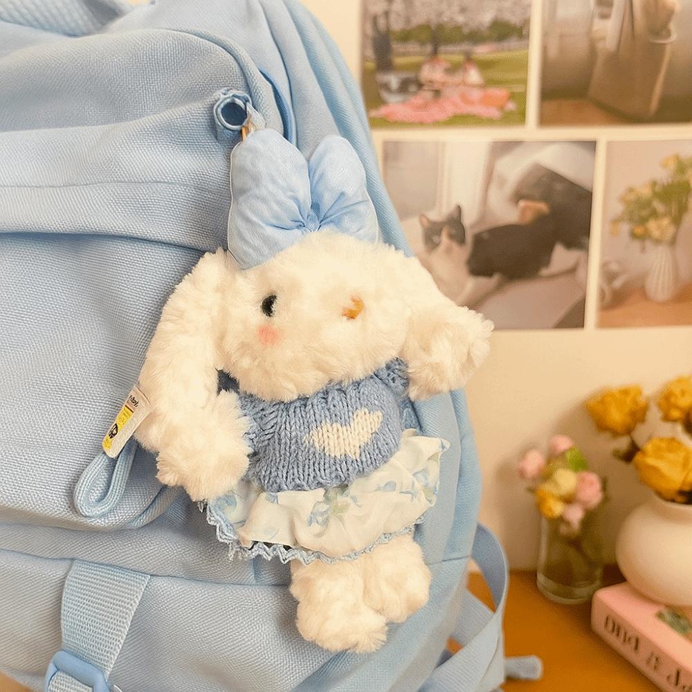 Hanging Doll Keychain Cute Plush Rabbit Key Ring Stylish Car Key Chain Bag Accessory