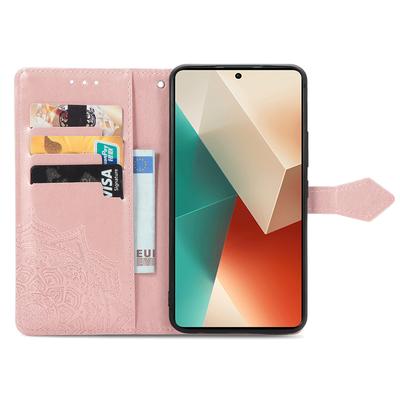 Для Xiaomi Redmi Note 13 5G чехол с 3 слотами для карт Mandala из искусственной кожи-бумажника чехол для телефона