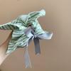 Korean Style Square Cloth Hair Tie Bow Women Ponytail Holder Plaid Silk Ribbon Scrunchies  Summer