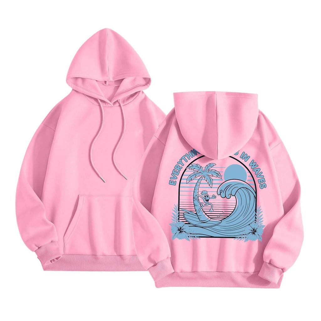 Женская модная толстовка с длинным рукавом, принтом букв, капюшоном, завязками, большим карманом, толстовка сверху