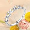 CAOSHI Aesthetic Daisy Flower Design Ring for Women 925 Sterling Silver Elegant Luxury Jewelry High-end Eternity Wedding Jewelry