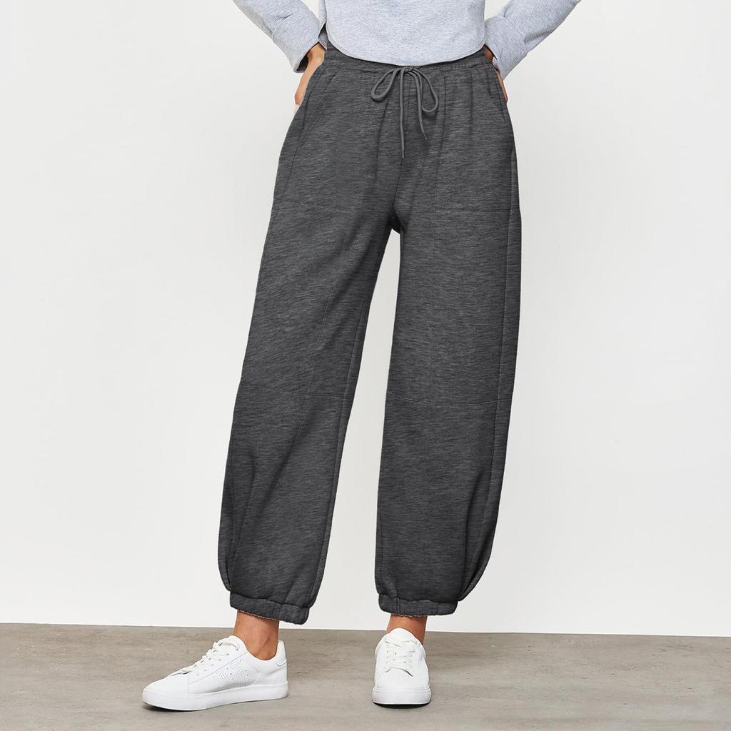 Women's High Waisted With Pocket Jogging Pants Sweatpants Trousers Solid Color Casual Pants
