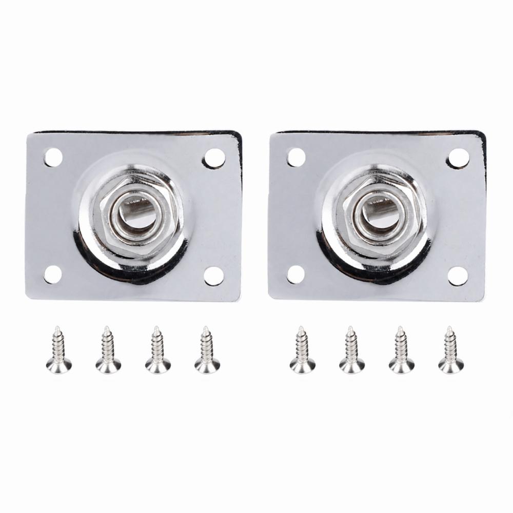 2pcs Metal Input Jack Socket 1/4 Inch Guitar Parts Replacement Output Jack Plate Electric Guitar