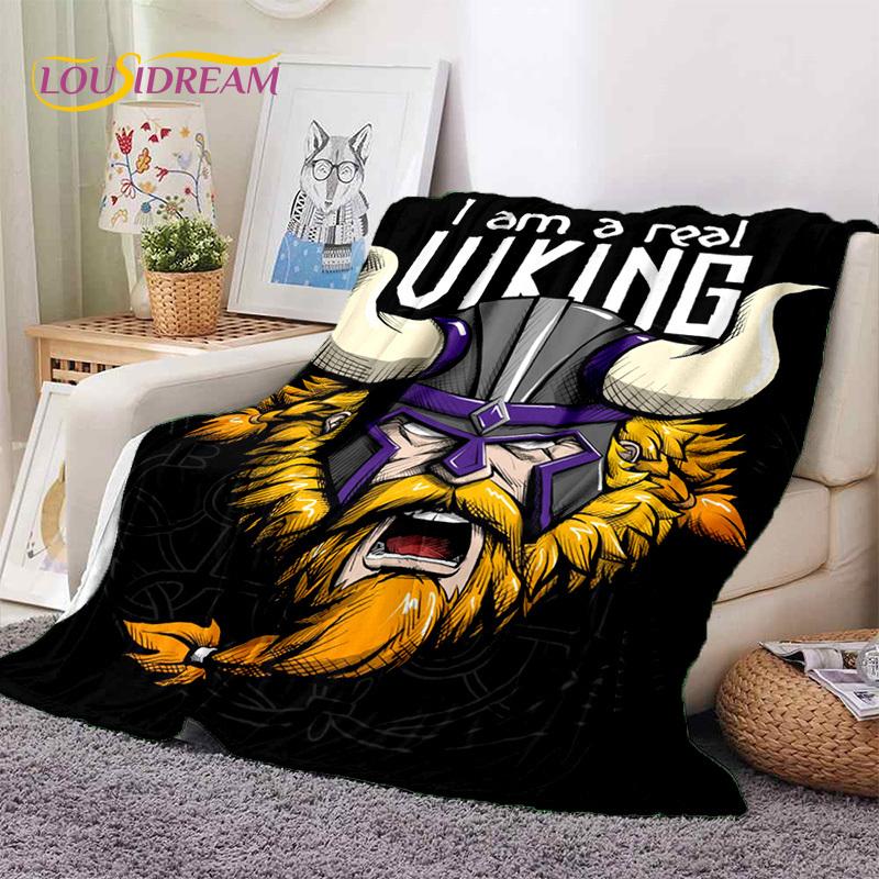 Скандинавский Викинг Один Вальхалла Валькнут Мягкие Пледы, Теплый Плед Уютный Плед для Пикника Кровати Дивана Дома Спальни