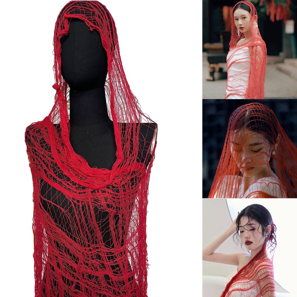 Fashionable Mesh Shawl Distressed Neck Scarf Soft and Elegant Netted Shawl Shoulder Wrap for Daily Use and Formal Event