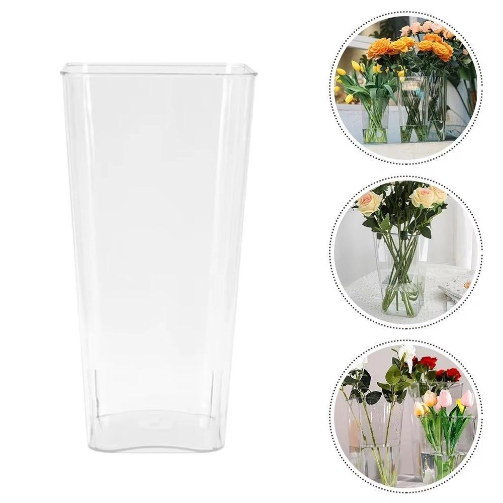 Nordic Style Flower Bucket Acrylic Flower Wake Up Vase Floating Candle Holder  Home Decoration