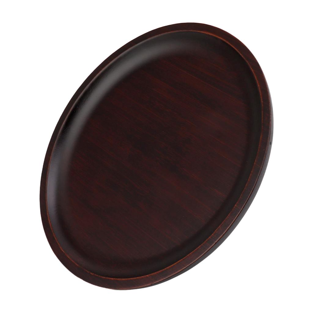Simple Tall Fruit Plate Household Solid Wood Round High Fruit Cake Tray Tall Fruit Bowl Black
