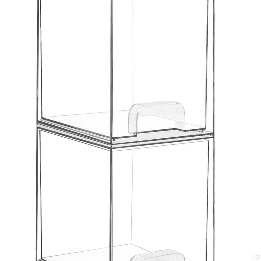 Clear Makeup Storage Box with Cover Multiuse Organizer for Living Room