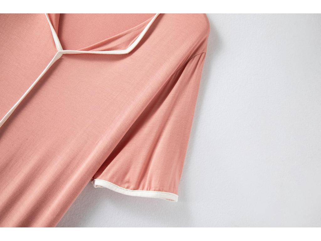 Женское модальное летнее платье - С коротким рукавом, Однотонное, Свободного кроя, Универсальное для дома или улицы