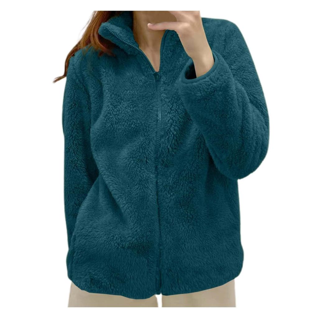 Womens Fleece Zip Up Jacket Light Fall Jackets Winter Plus Size Jackets