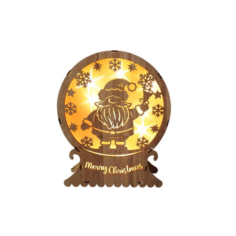 Светодиодные предсветящиеся огни Свет Деревянный олень Снежинка Рождественская елка Праздничная вечеринка Дом Стол Декоративные огни Украшения