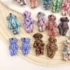 10pcs Kawaii Small Teddy Bears Plush Toy 4-4.5cm Floral Pattern Mini Joint Bear Stuffed Animal Doll Girl Keychain Christmas Gift