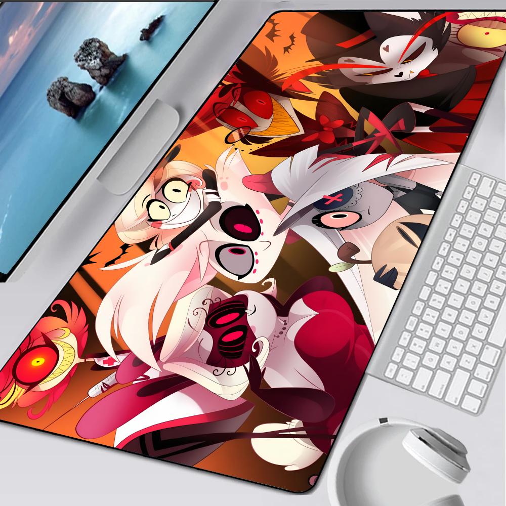 H-Hazbin Мультфильм H-Отель Коврик для мыши Резиновый коврик Ноутбук XXL Коврик для мыши Ноутбук Геймер Компьютерный стол Игровые аксессуары