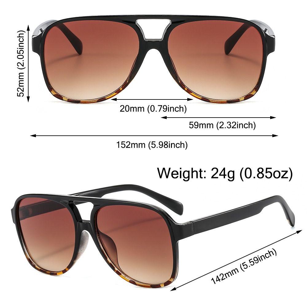 Trendy Double Bridge Oversized Pilot Sunglasses UV400 Protection Classic Big Shades 70s Sun Glasses for Women & Men