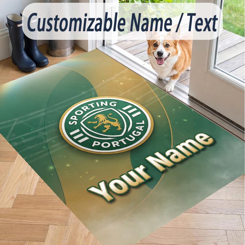 Custom Text Printed Rug Sporting CP Non Slip Floor Carpet For Home Room Decor