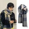 Korean Winter Plaid Scarf Thicken Checkered Scarf Fashion Men's Plaid Scarf  Gifts
