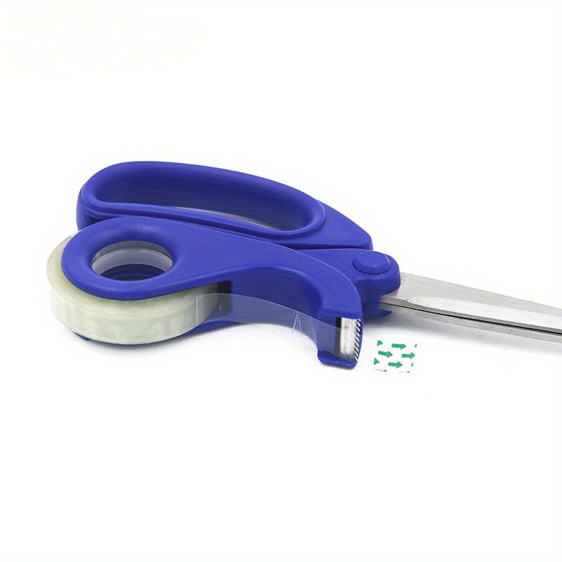 1 шт. Ножницы из нержавеющей стали и прозрачный диспенсер для скотча, Многофункциональные офисные ножницы, Настольный диспенсер для скотча, Подходит для дома, офиса