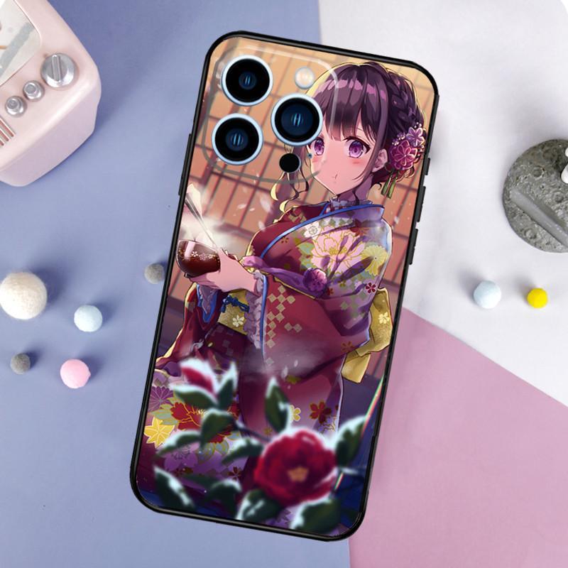 Чехол для мобильного телефона Apple IPhone15, чехол для мобильного телефона с японской анимацией Geisha, защитный чехол от падения с рисунком, защитный чехол для мобильного телефона Huawei