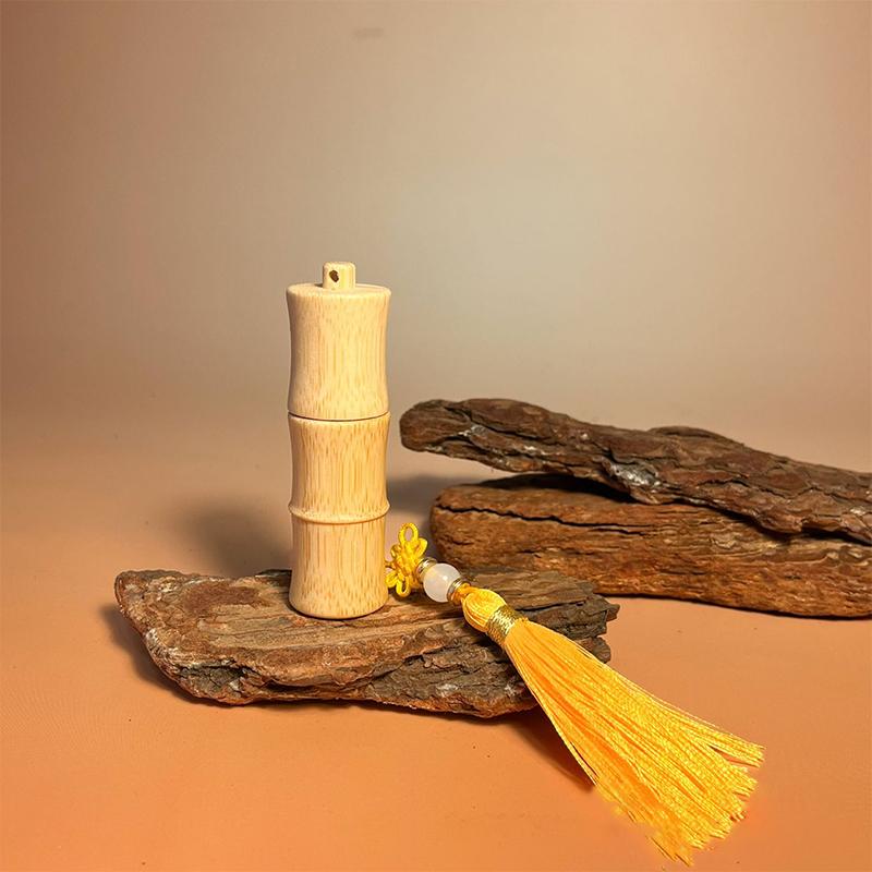 5ml Eco-Friendly Bamboo Roll-on Bottle with Tassels Steel Roller Ball Refillable Container for DIY Perfume Lipgloss
