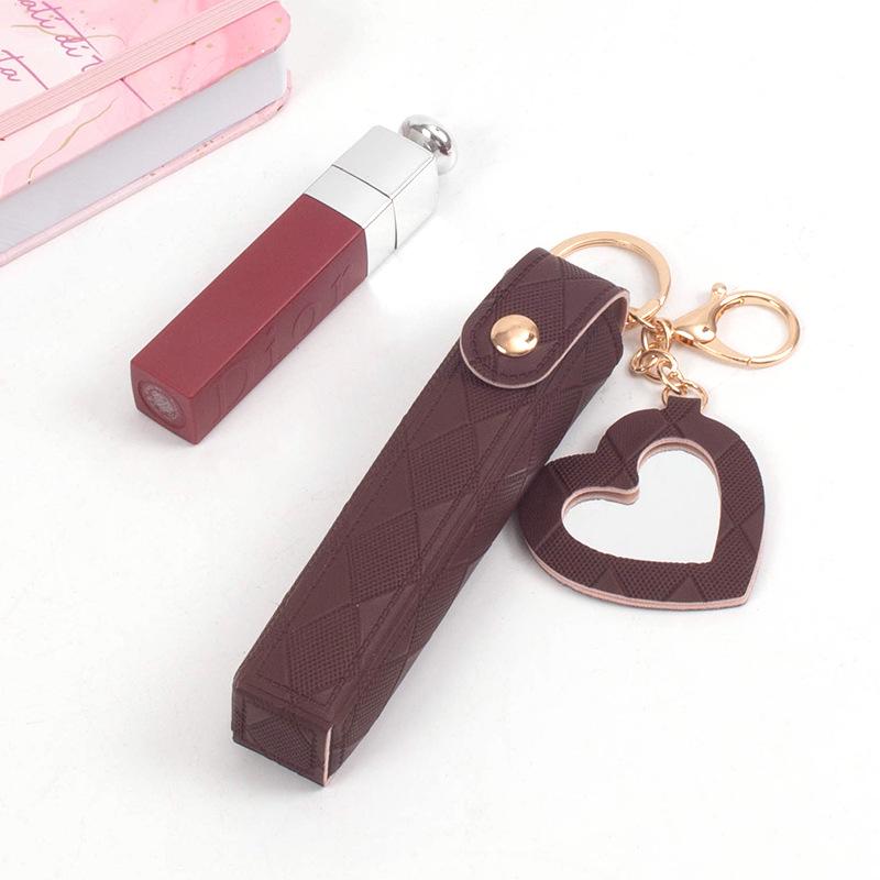 Plaid Lipstick & Lip Balm Keychain Bag - Portable Makeup & Coin Purse 2025 Edition