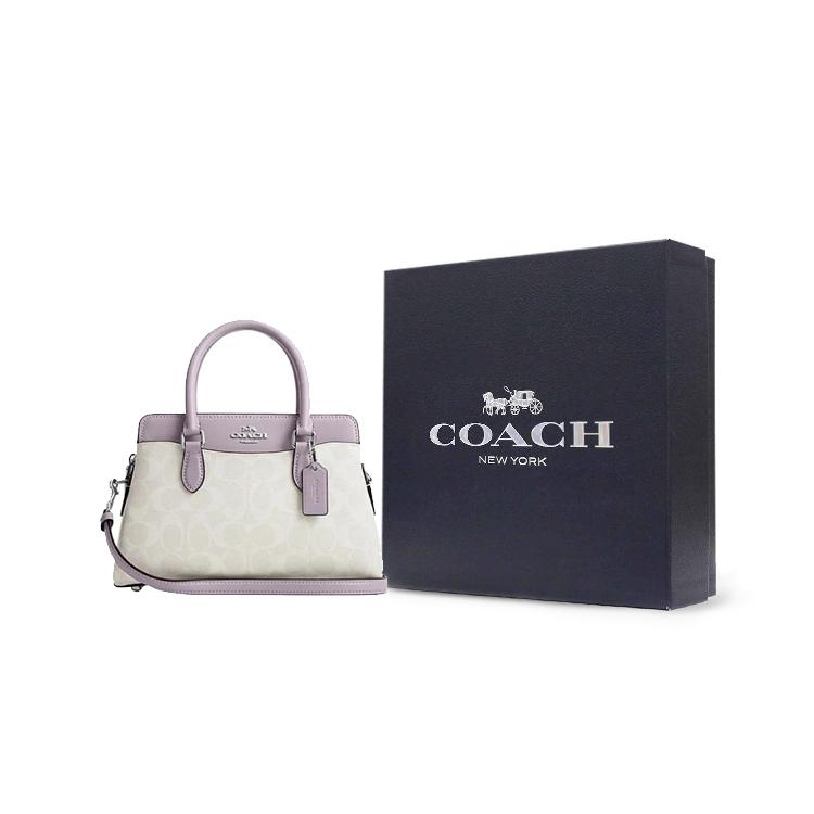 New COACH Darcie PVC Tote Bag, Shopping Bag, Shoulder Bag, Crossbody Bag, Handbag Mini Women's Purple & White CH174-SVVVJ