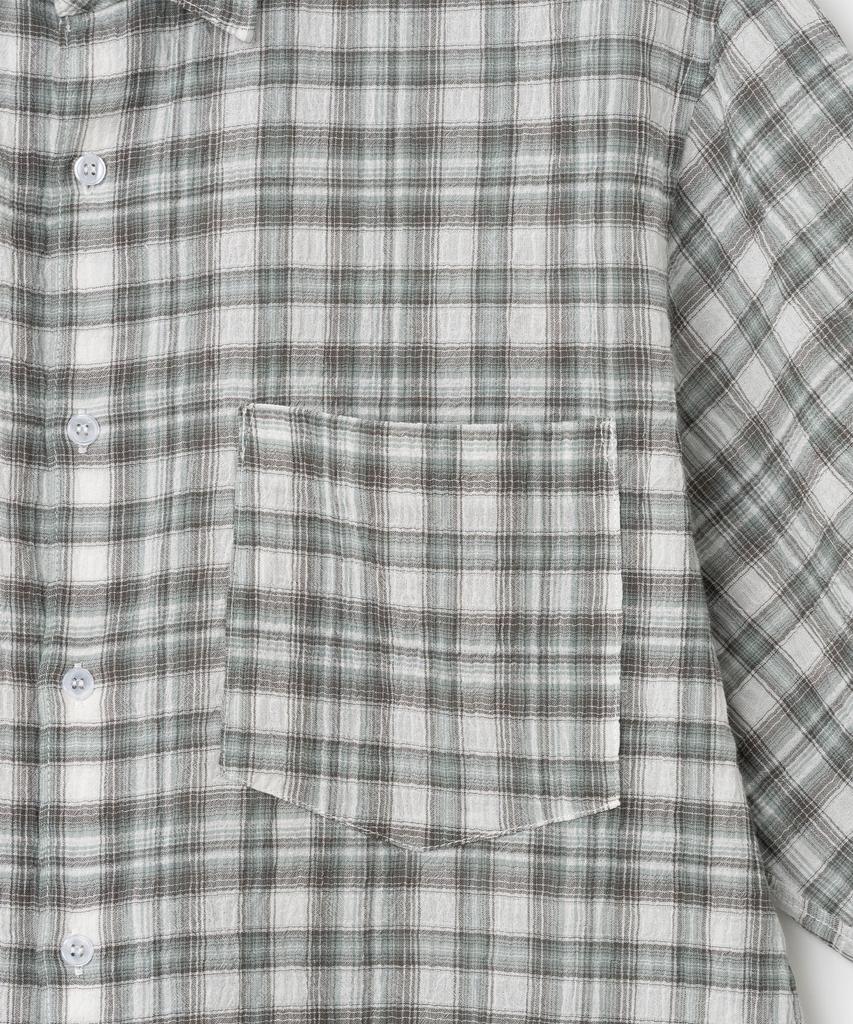 MILLO ARCHIVE Ombre Check Half Shirt [Grayish Green]