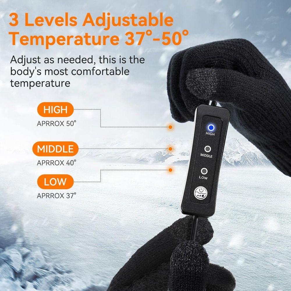 Winter USB Heated Gloves Warm Knitting Gloves New Winter Touchscreen Gloves for Indoor Outdoor