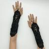 Свадебный этикет Перчатки с вышивкой крючком белые, закрывающие руки, свадебные перчатки, этикетные перчатки для платья