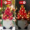 Lighted Christmas Gnome Tree Small Resin Faceless Old Man Christmas Tree Decoration for Holiday Home Office Room Tabletop Fireplace Decor