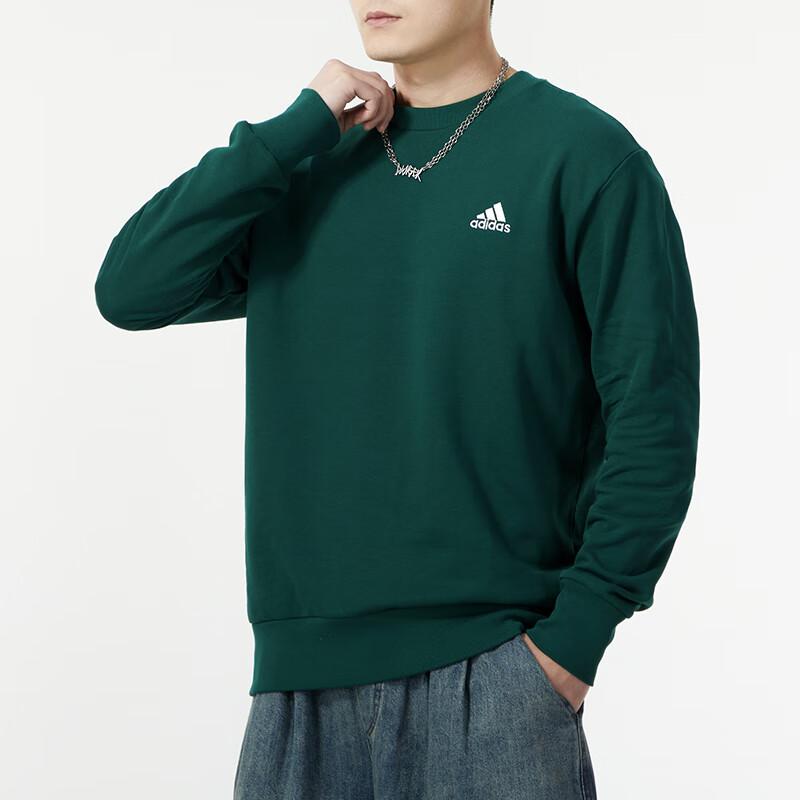 Adidas Однотонный круглый вырез повседневный тренировочный свитшот мужской свитшот зеленый IS1320