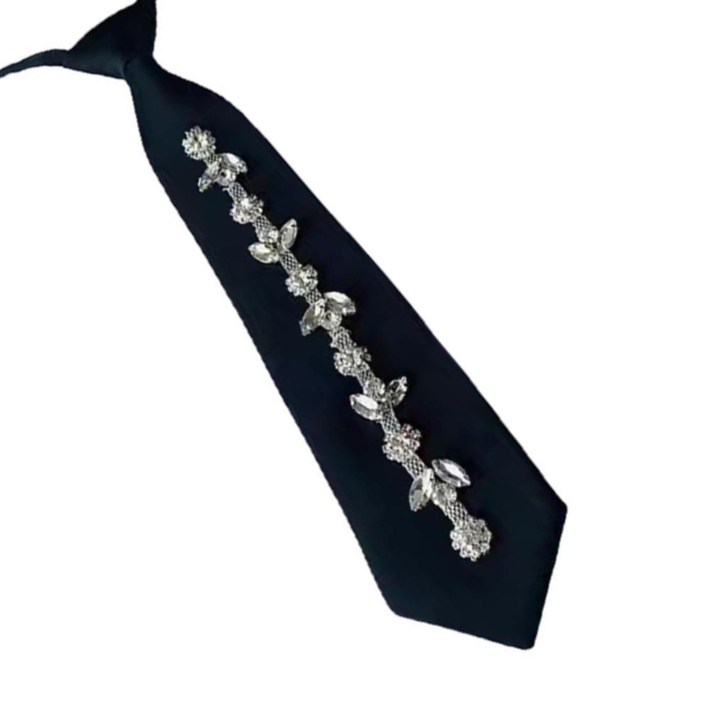 Uniform Black Ties For Janpanese JK Uniform Cosplay Accessory Neckwear Jk Seifuku Cute Anime Necktie with Pearls