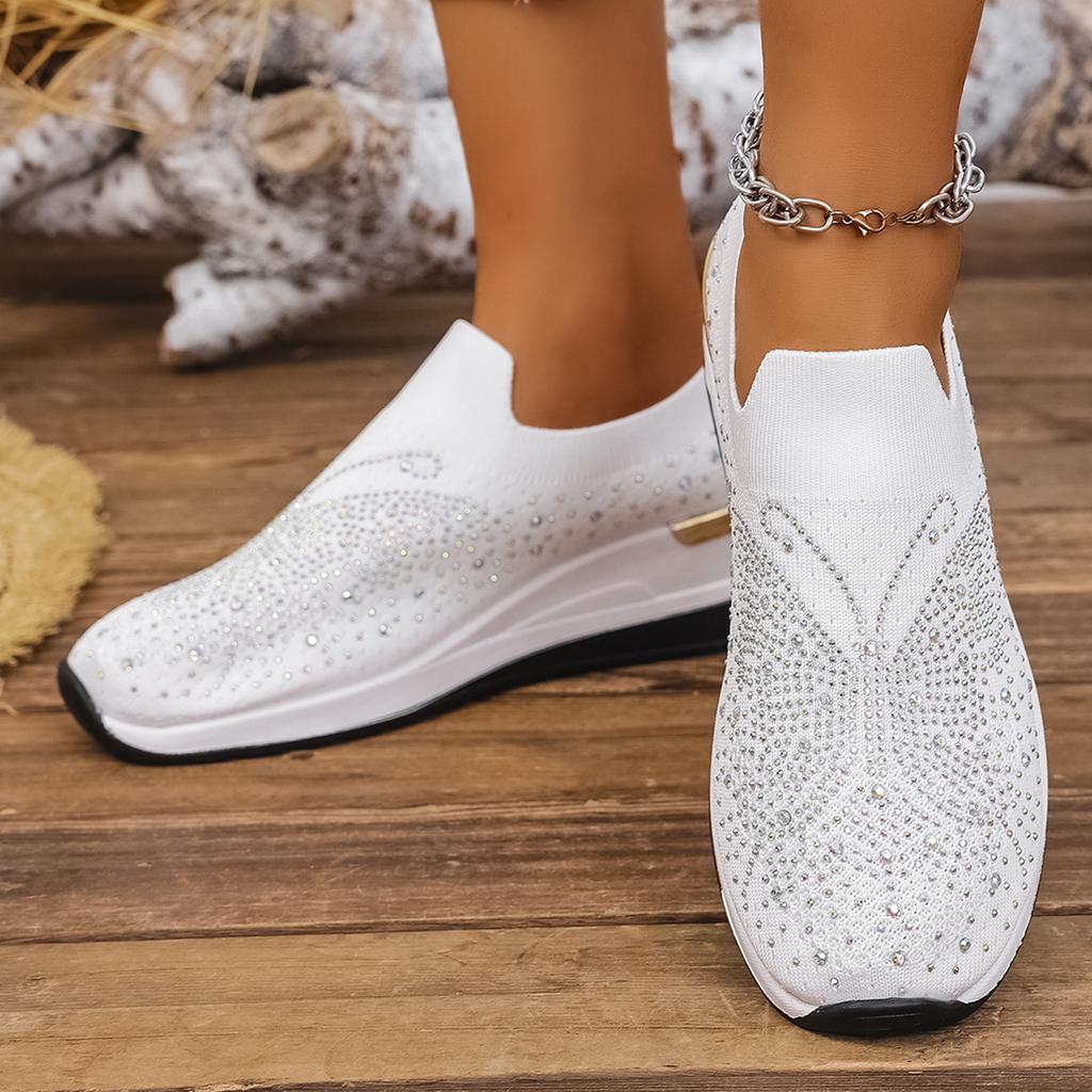 Женские кроссовки 2025 Новые кроссовки на платформе танкетке Слипоны Удобная обувь больших размеров Женская весенне-осенняя обувь на плоской подошве Женская